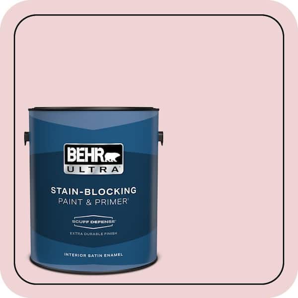 BEHR ULTRA 1 gal. #S140-1 Radiant Rose Extra Durable Satin Enamel Interior Paint & Primer (2)