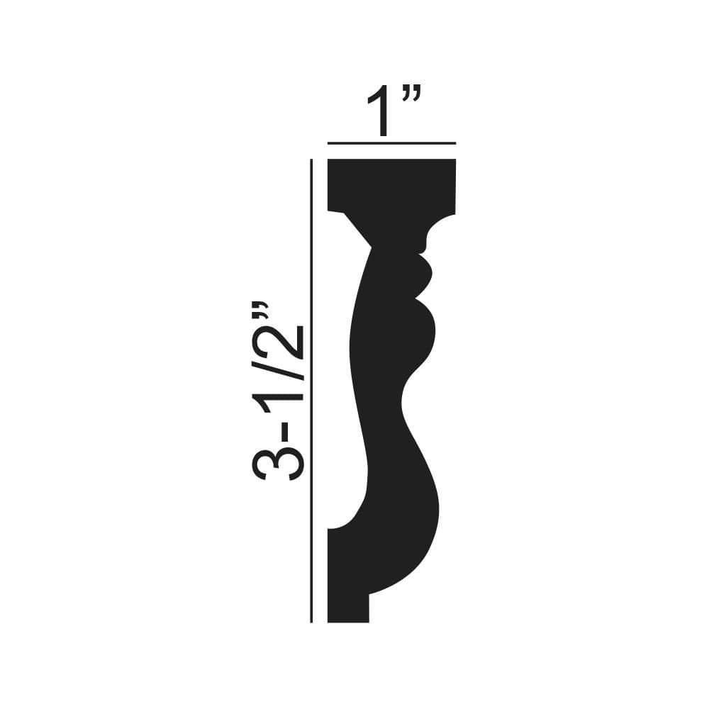 American Pro Decor 3-1/2 in. x 1 in. x 96 in. Acanthus Polyurethane Panel Moulding Pro Pack 48 LF (6-Pack) (3)