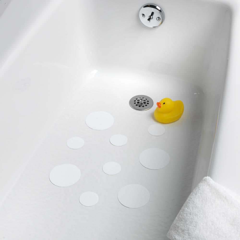 Glacier Bay Non Slip Tub Tread Circles in White in (10-Pack) (2)