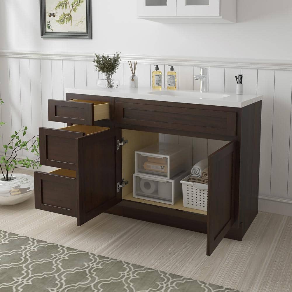 Vanity Art Montclair 2-Door and 3-Drawer Freestanding Shaker Bathroom Vanity Cabinet (No Top) - Unassembled (3)