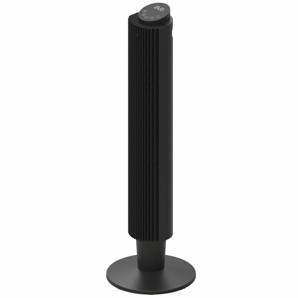 Evo 42 in. 5-Fan Speeds Digital Tower Fan in Black with Remote Control, WIFI, Voice Control