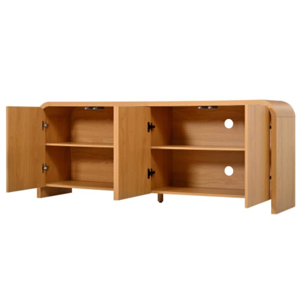 Unbranded 65.74 in. W x 14.9 in. D x 25.5 in. H Bathroom Brown Linen Cabinet