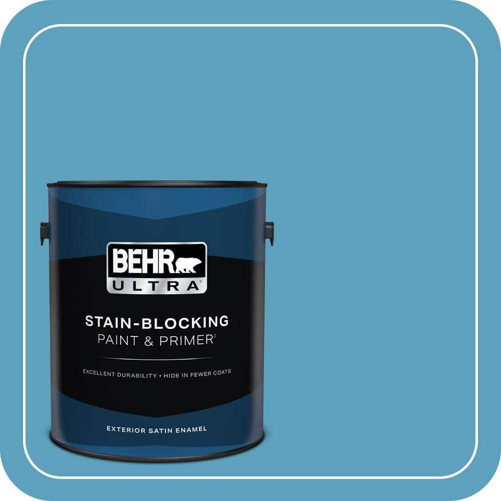 BEHR ULTRA 1 gal. #540D-5 Tropical Splash Satin Enamel Exterior Paint & Primer