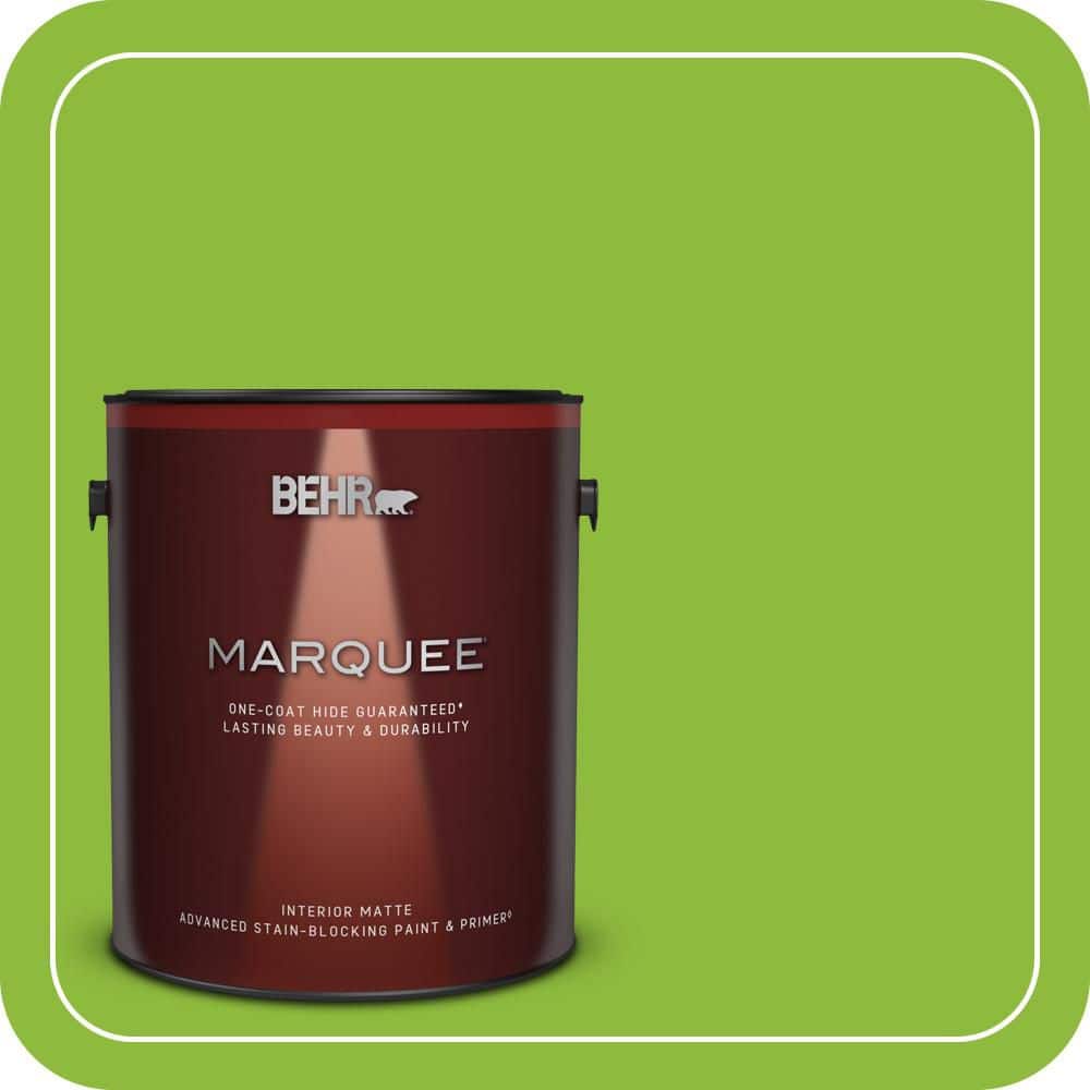 BEHR MARQUEE 1 gal. #S-G-420 Limeade Matte Interior Paint & Primer