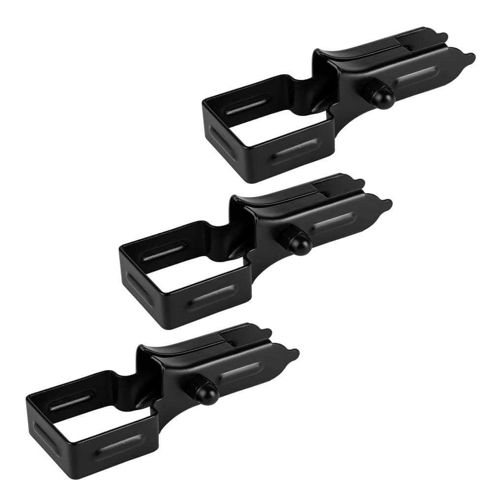 NUVO IRON Legacy Collection Powder Coated Black Galvanized Steel Universal Brackets for Fence Panels (1)
