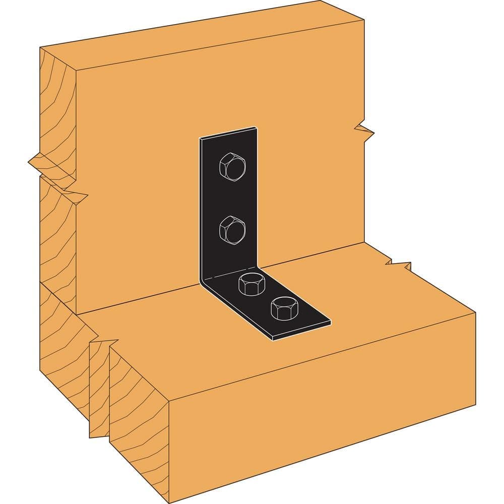 Simpson Strong-Tie HLPC 5.75 in. x 2.5 in. Black Powder-Coated Ornamental Heavy Angle (2)