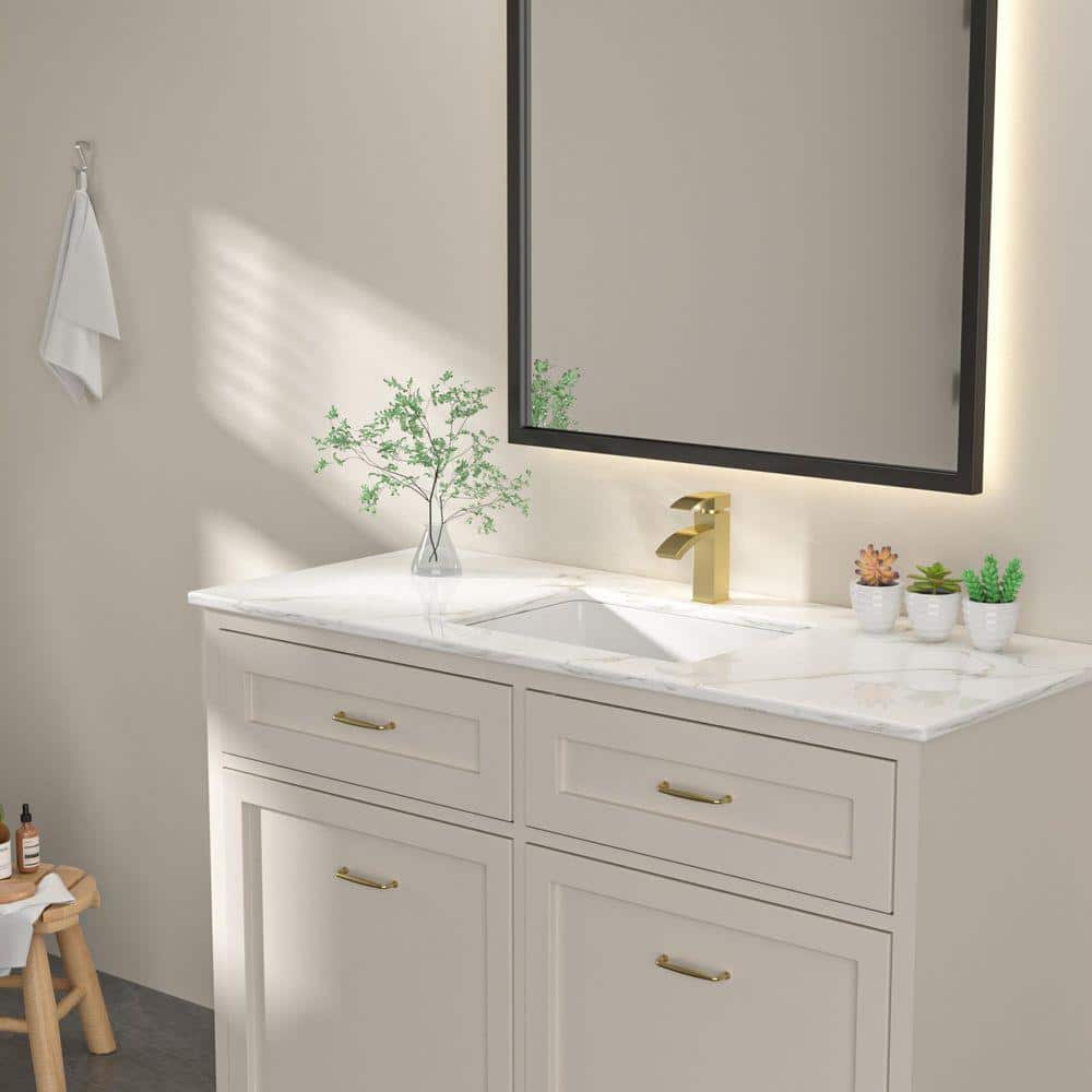 Dcolora 18 in. Undermount Rectangular Bathroom Sink in White Porcelain Ceramic with Overflow, Rectangular Vanity Basin (3)