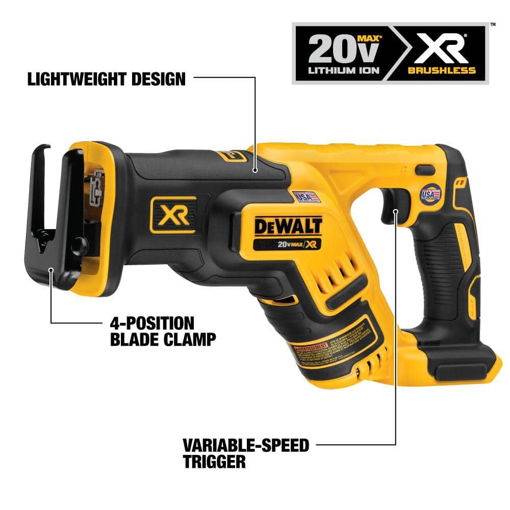 DEWALT 20V MAX XR Cordless Brushless Compact Reciprocating Saw (Tool Only) (3)