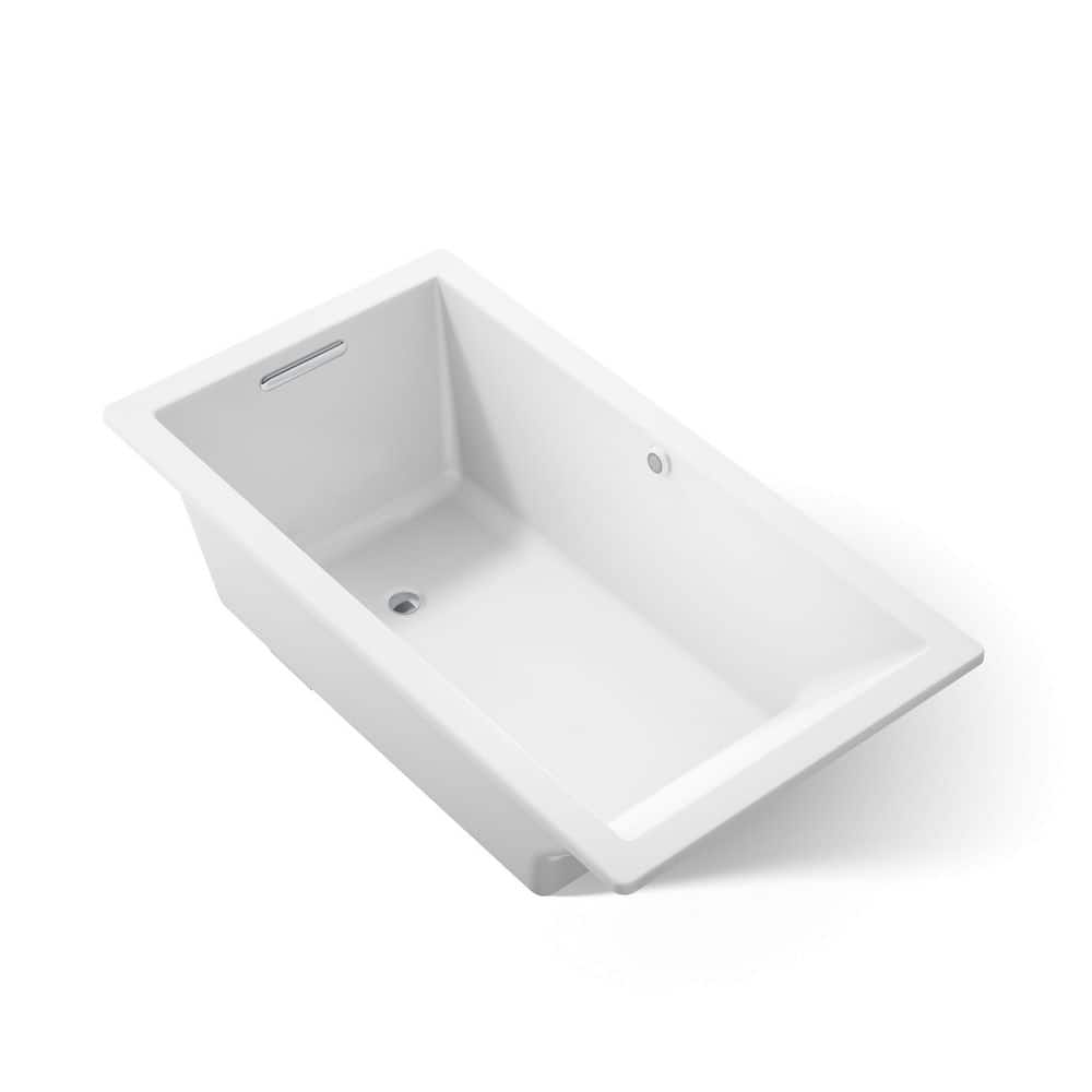 KOHLER Underscore 66 in. x 36 in. Rectangular Soaking Bathtub with Reversible Drain in White (1)