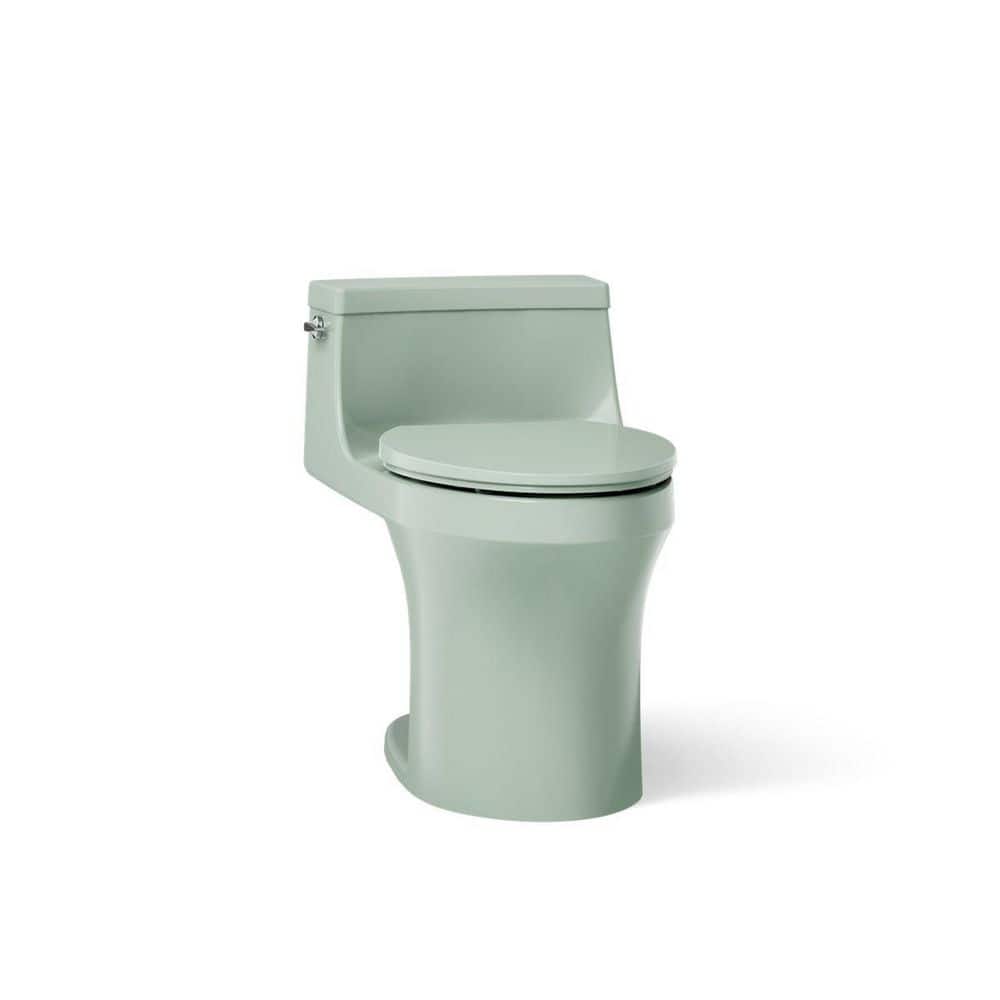 KOHLER San Souci 12 in. 1-Piece Single Flush: 1.28 GPF Single Flush Elongated Toilet in Aspen Green (1)