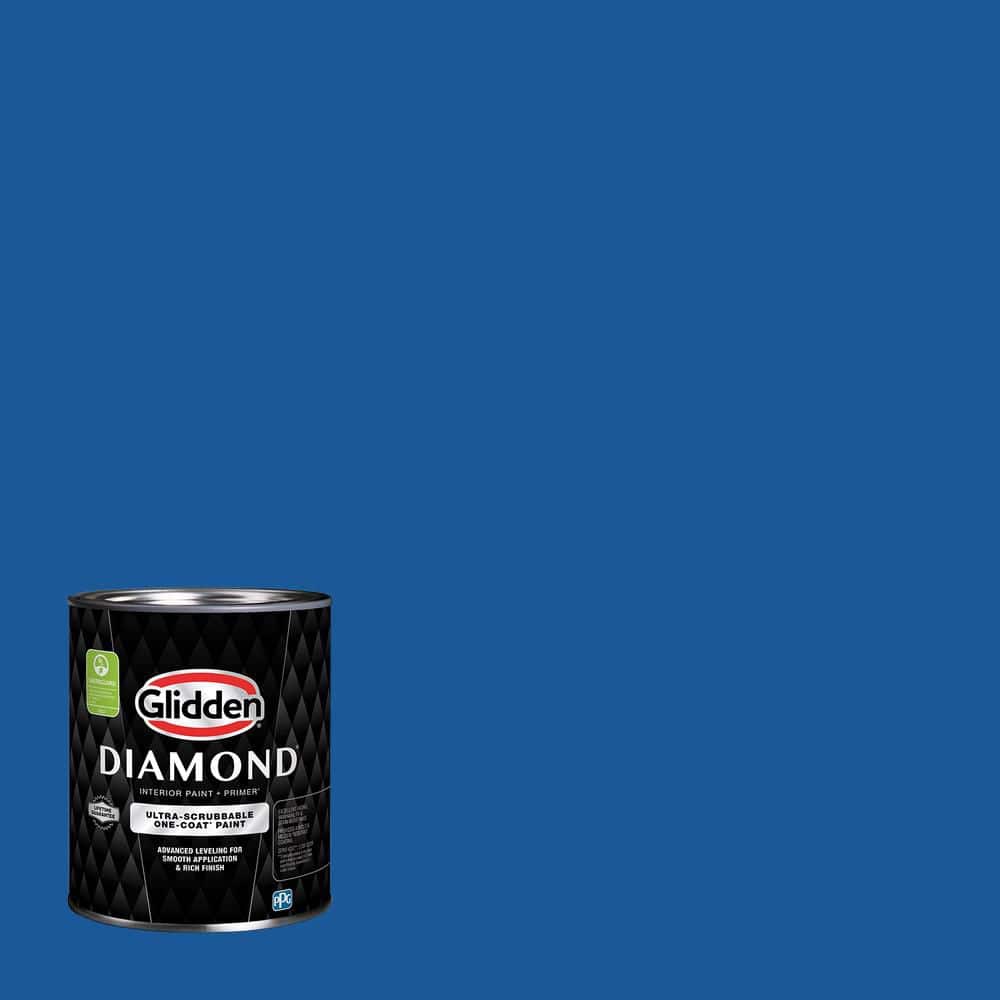 Glidden Diamond 1 qt. Suddenly Sapphire PPG1242-7 Eggshell Interior Paint with Primer