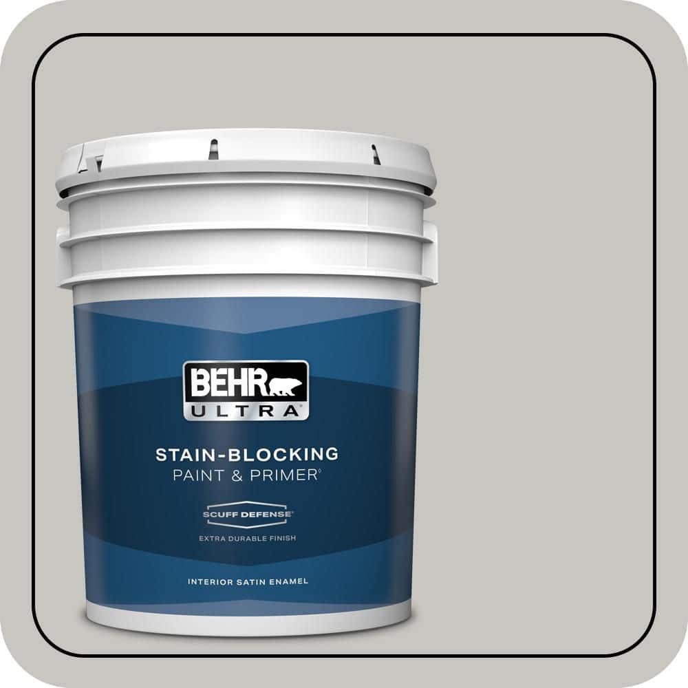 BEHR ULTRA 5 gal. #PPU24-16 Titanium Extra Durable Satin Enamel Interior Paint & Primer