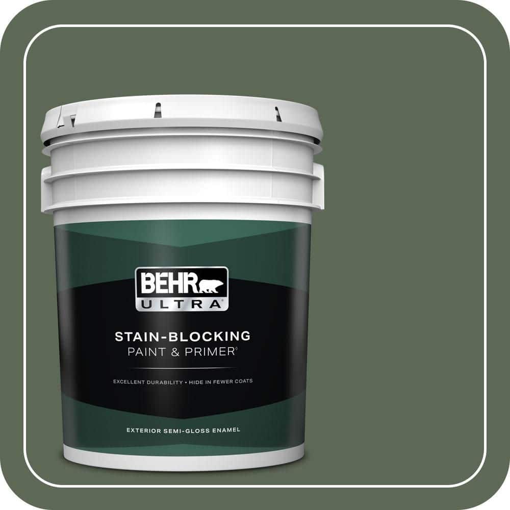 BEHR ULTRA 5 gal. #MQ6-15 Less Travelled Semi-Gloss Enamel Exterior Paint & Primer