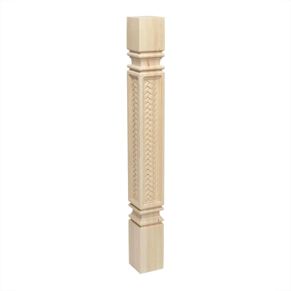American Pro Decor 3-3/4 in. x 35-1/4 in. Unfinished North American Solid Hard Maple Mission Weave Kitchen Island Leg (1)