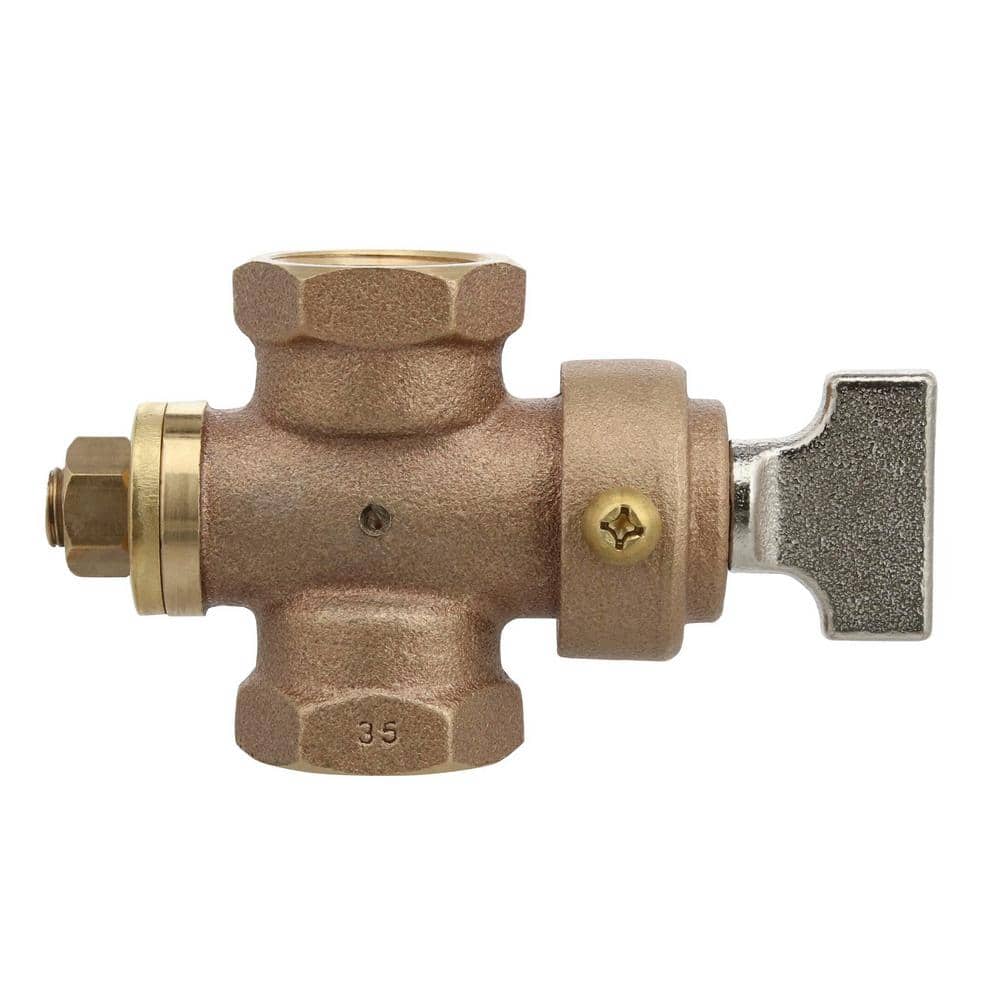 HOMEWERKS 1 in. FIP x 1 in. FIP Bronze Ground Key Stop and Waste Valve