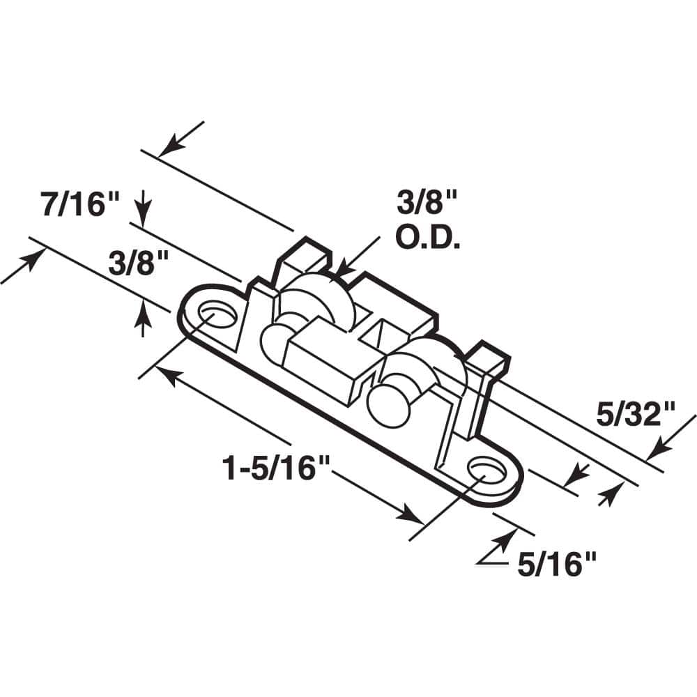Prime-Line Sliding Window Tandem Roller Assembly, 3/8 in. Flat, Brass Rollers (2)
