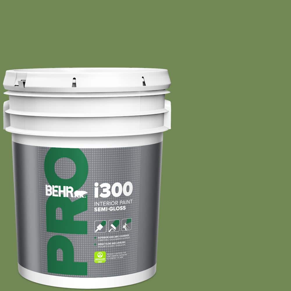 BEHR PRO 5 gal. #M370-6 Snip of Parsley Semi-Gloss Interior Paint
