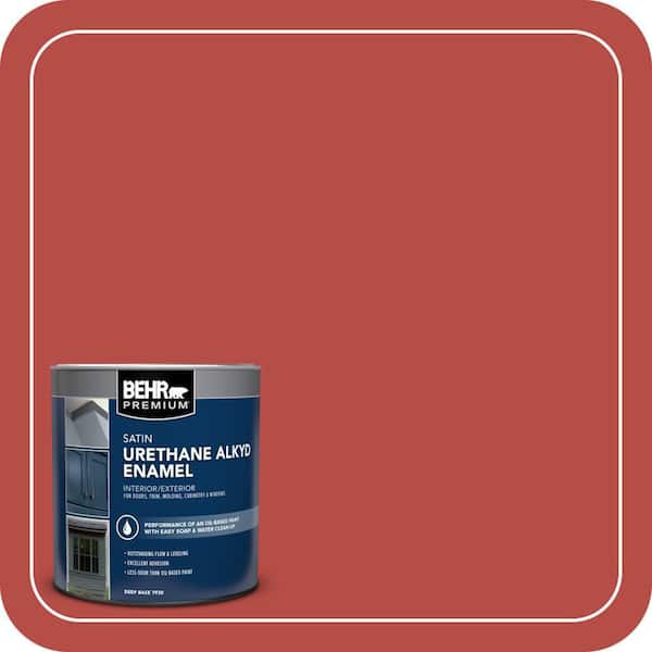 BEHR PREMIUM 1 qt. #M160-7 Raging Bull Satin Enamel Urethane Alkyd Interior/Exterior Paint (2)
