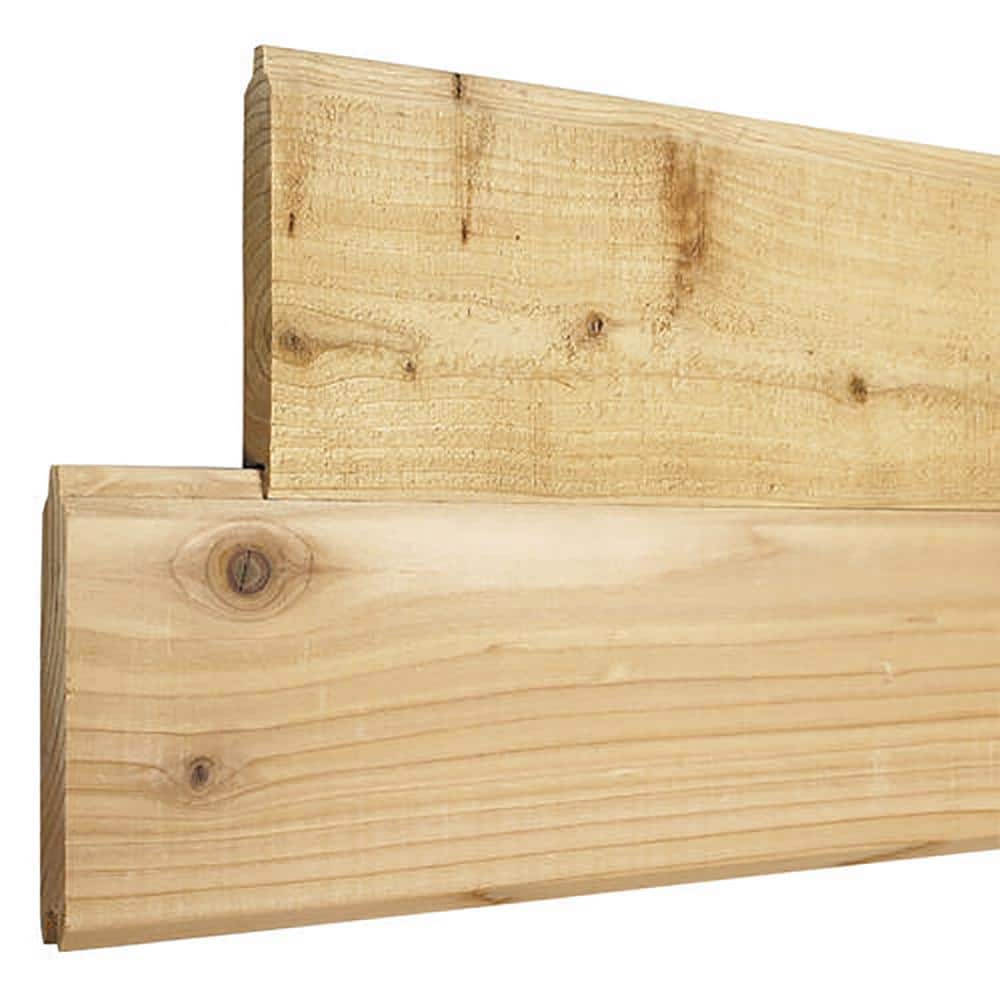 Unbranded 1 in. 6 in. 8 ft. Pattern Stock Cedar Tongue and Groove Siding (6-Pack) (2)