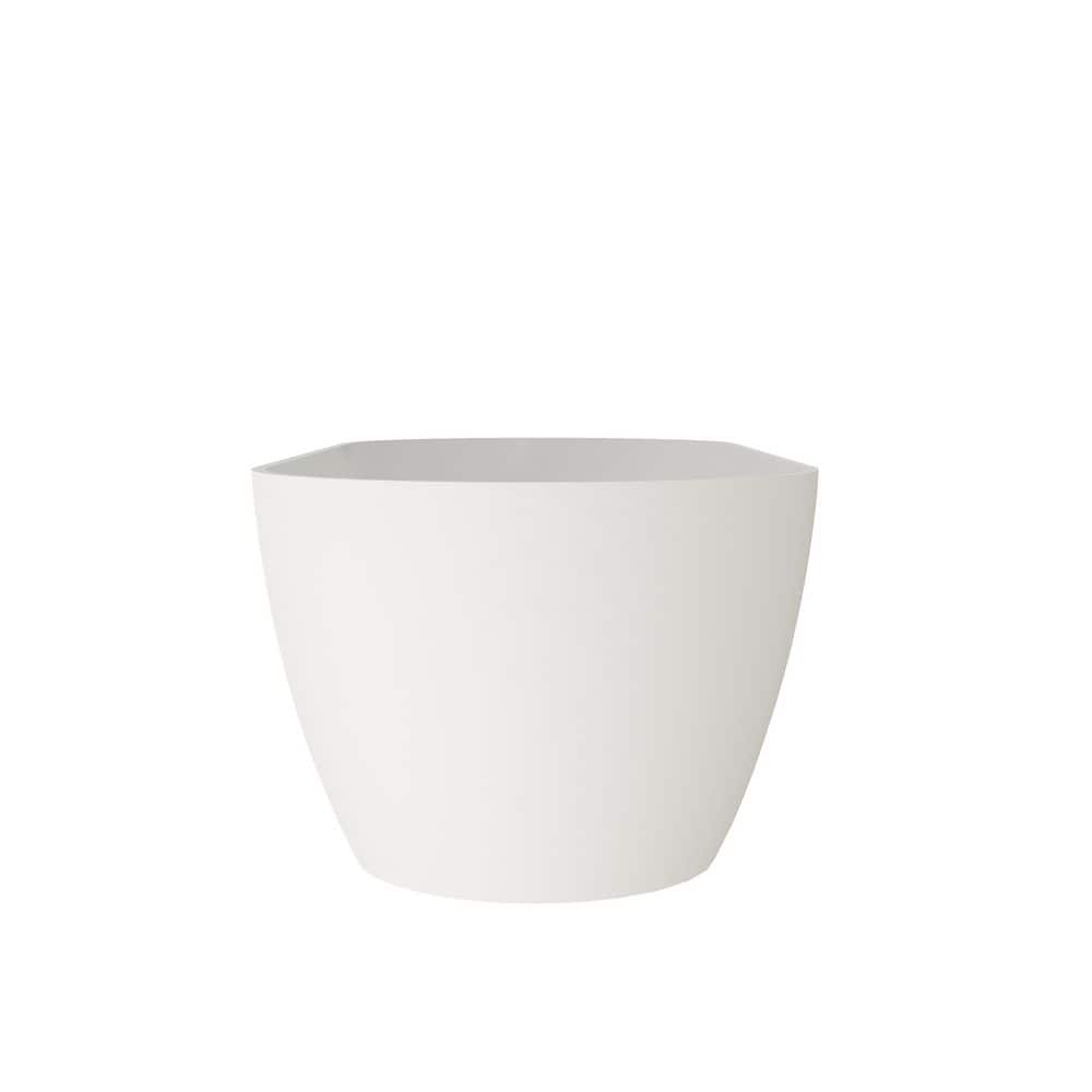 LIVACA 68.9 in. x 29.53 in. Solid Surface Freestanding Soaking Bathtub with Integrated Overflow Drain in Matte White