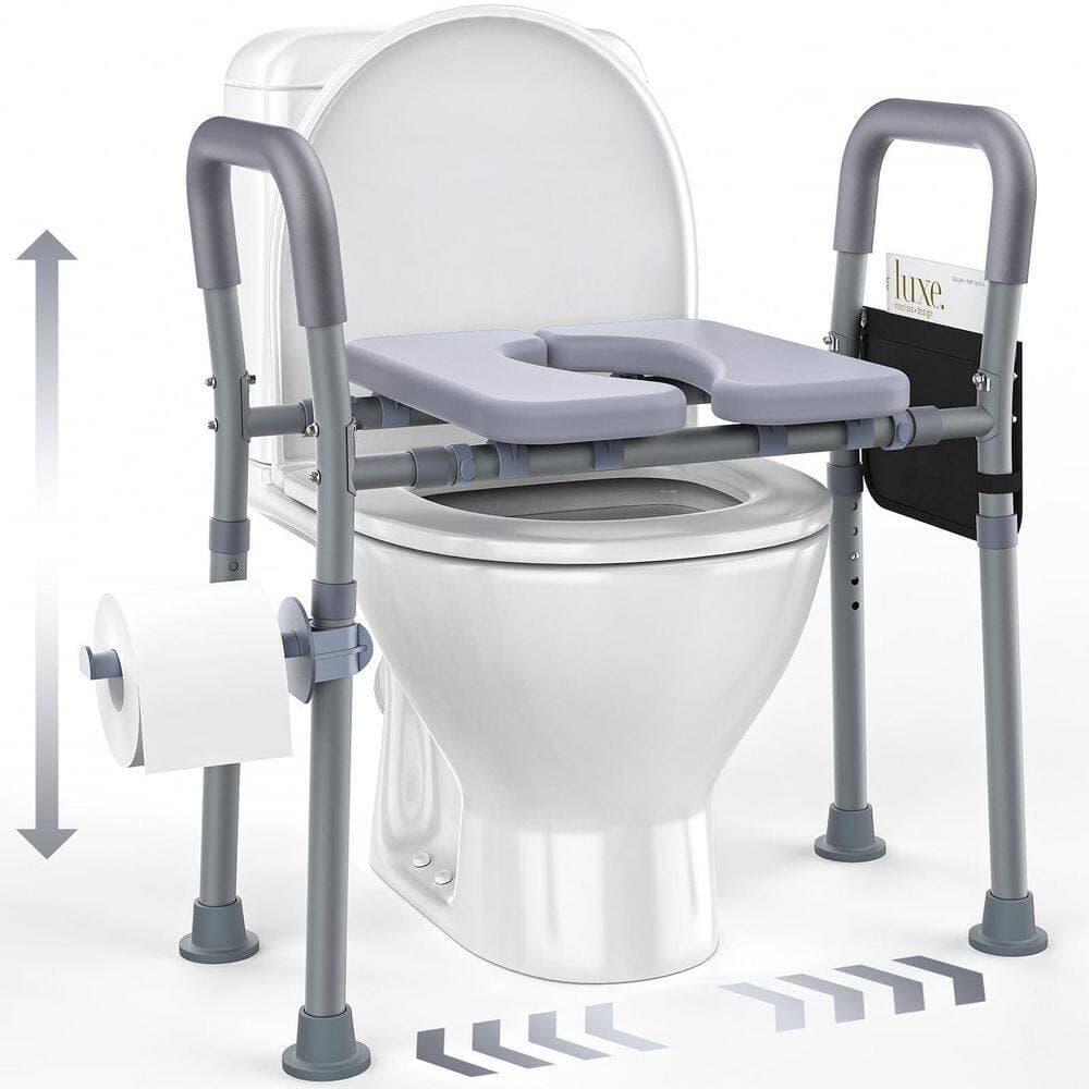 Wudkey Raised Toilet Seat with Handles for Seniors, Pregnant, Adjustable Height & Width, Heavy Duty Up to 550lb, Fit Any Toilet (3)
