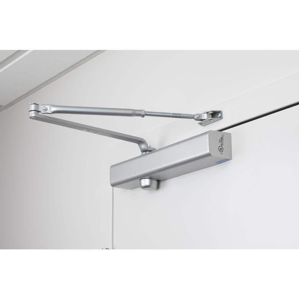 Global Door Controls Heavy-Duty Commercial Grade 1-Door Closer in Aluminum with Adjustable Power - Sizes 1-4 (2)