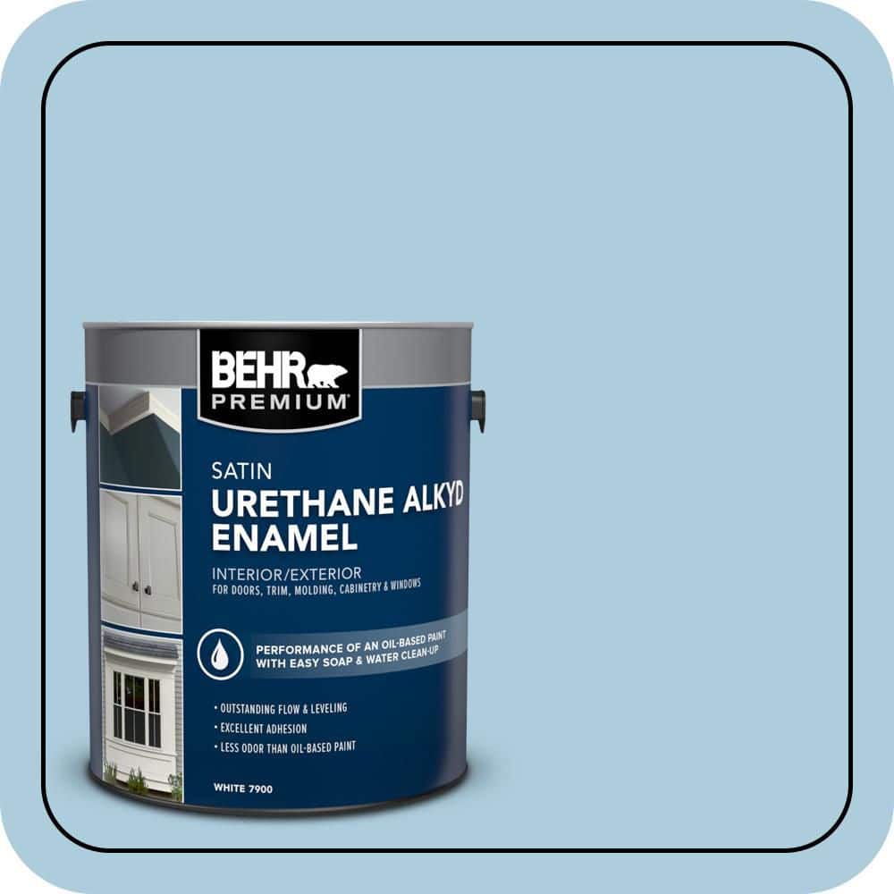 BEHR PREMIUM 1 gal. #M500-2 Early September Urethane Alkyd Satin Enamel Interior/Exterior Paint (1)