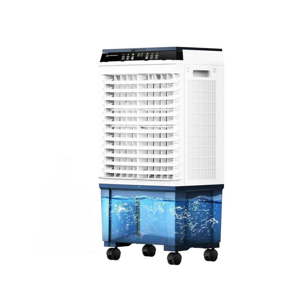 Adrinfly 12H Timer 1800 CFM Evaporative Air Cooler with 6-Ice Packs, 5.3 Gal Water Tank, 110° Swing, 3-Speeds, Upgraded Remote (1)