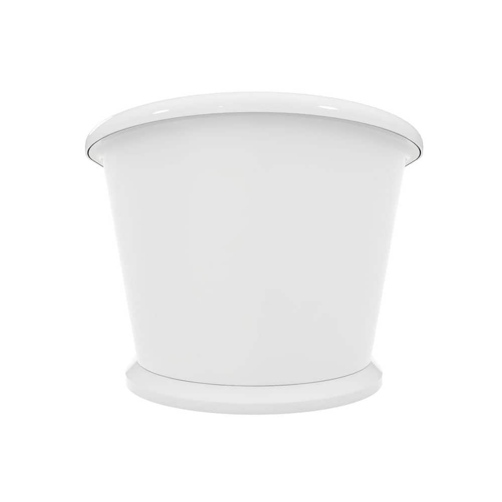 DreamLine Duet 68.87 in. L x 32.25 in. W Acrylic Double Slipper Freestanding Soaking Bathtub with Center Drain on Brushed Brass (3)