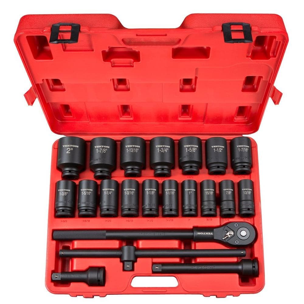 TEKTON 3/4 in. Drive 7/8-2 in. 6-Point Deep Impact Socket Set (22-Piece) (1)