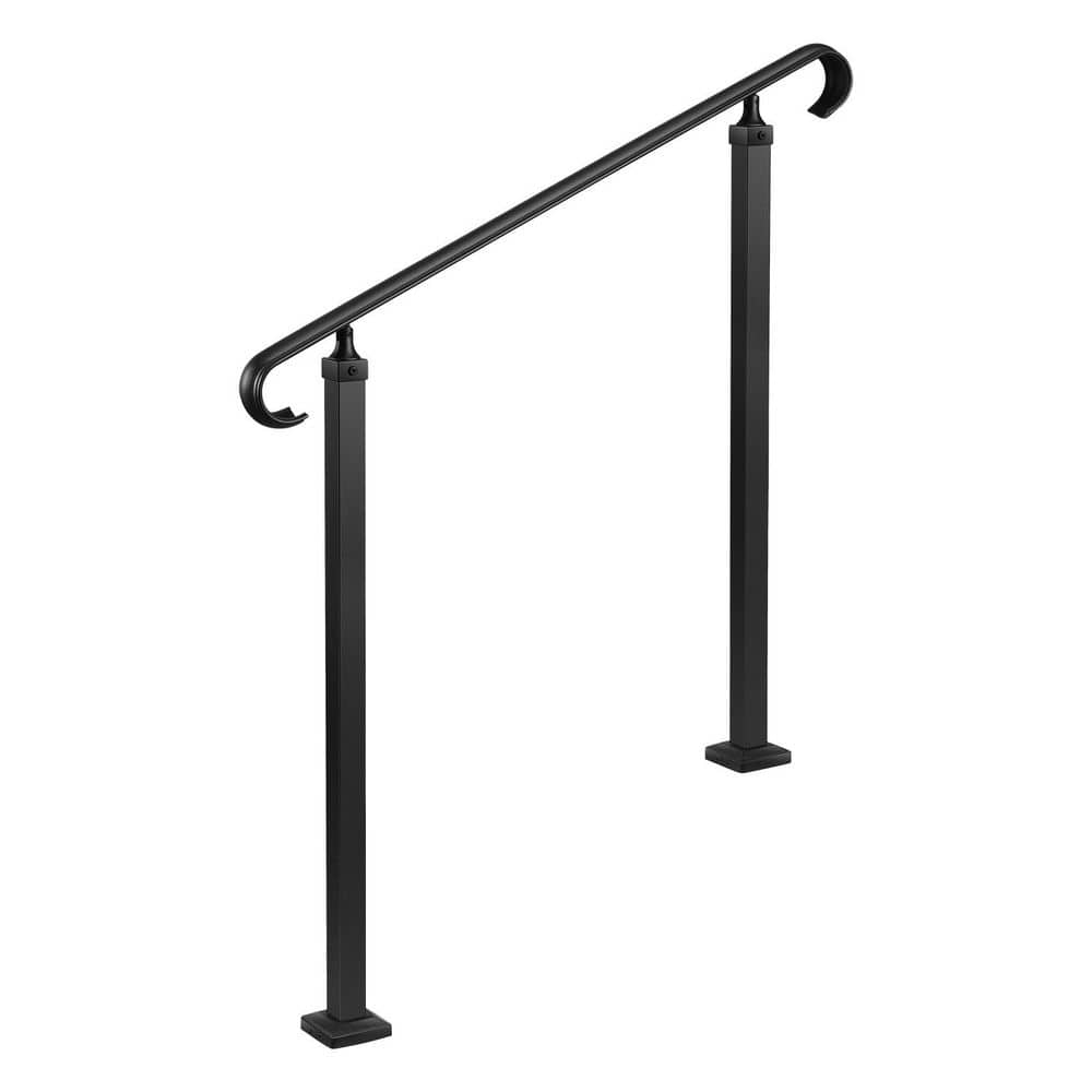 VEVOR Handrails for Outdoor Steps Fit 3 to 5 Steps Outdoor Stair Railing Wrought Handrail Hand railing for Concrete Steps