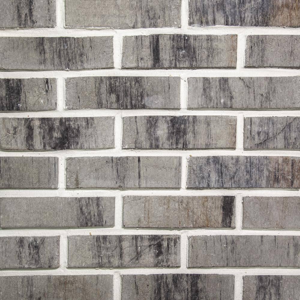 Z-BRICK 8 in. x 2.25 in. x 0.44 in. Concrete Americana Liberty Gray Thin Brick Veneer (2)