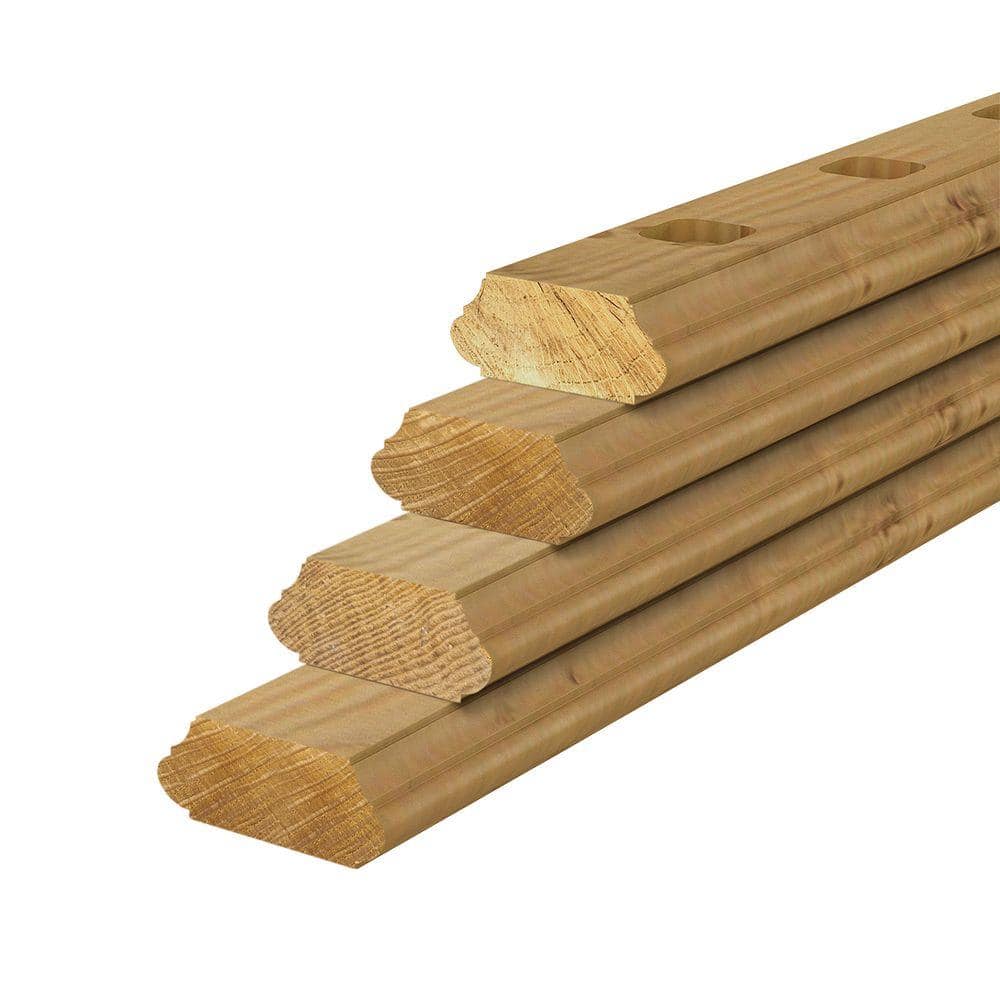 ProWood 2 in. x 4 in. x 6 ft. Pressure-Treated Routed Hand Rail (4-Pack) (1)