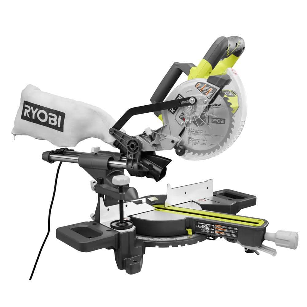 RYOBI 15 Amp Corded Sliding Compound Miter Saw with LED Cutline Indicator