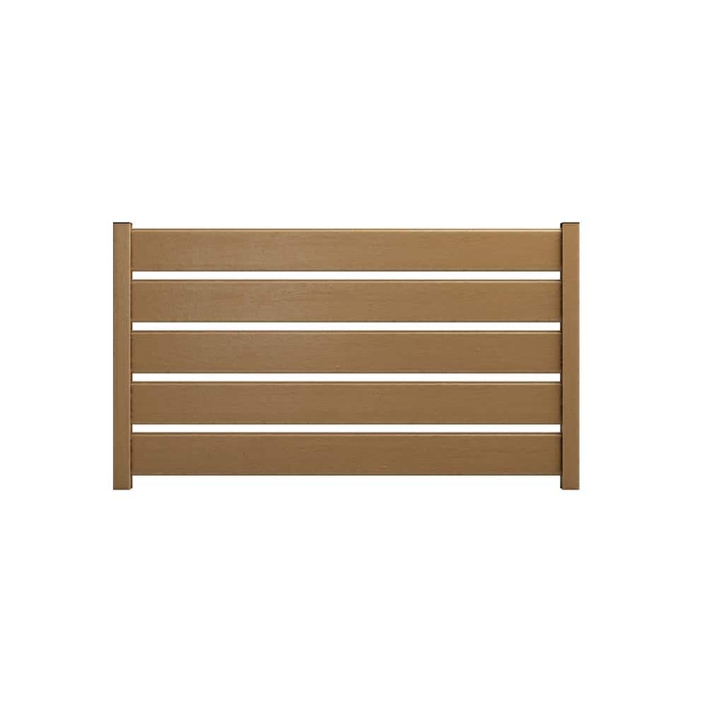 Natures Composites Composite Modern Horizontal Semi-Privacy Perimeter Fence (3.5 ft. H x 69 in. W) Timber Brown (1)