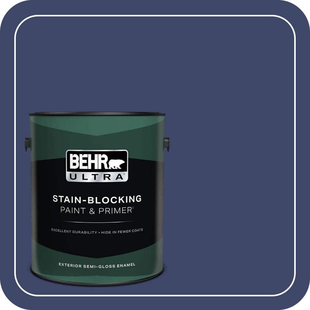 BEHR ULTRA 1 gal. #S-H-620 Midnight Sky Semi-Gloss Enamel Exterior Paint & Primer