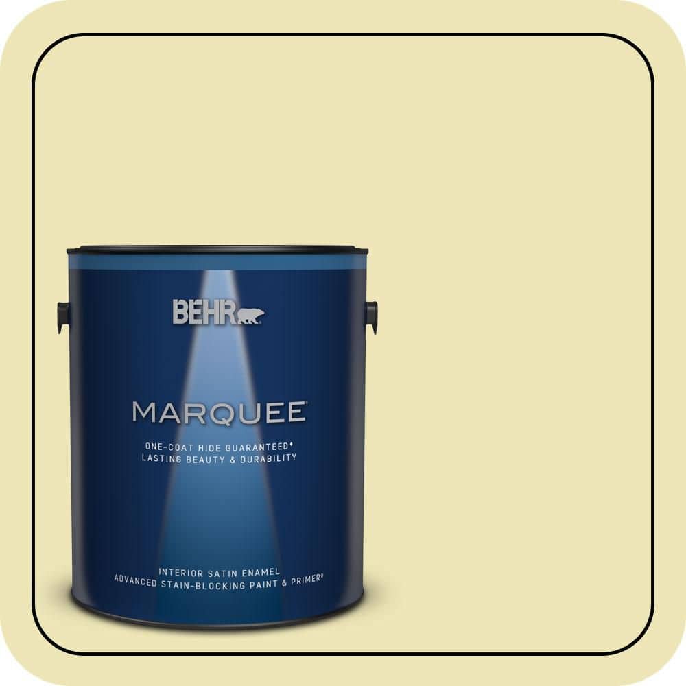 BEHR MARQUEE 1 gal. #PPU9-13 Yellow Wax Pepper Satin Enamel Interior Paint & Primer