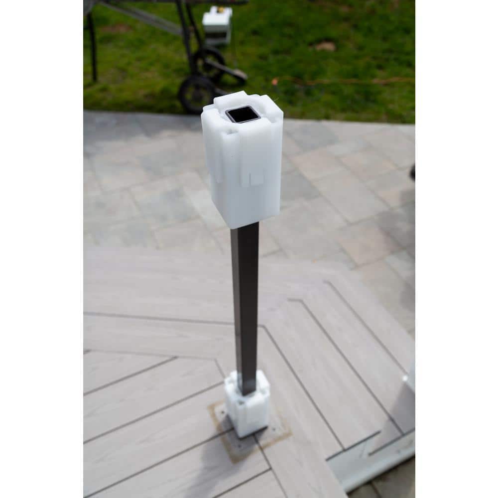 INTEX MILLWORK SOLUTIONS 36 in. or 42 in. HD Structural Newel Post Mount with Poly Guides and Shims for Rail Height (3)