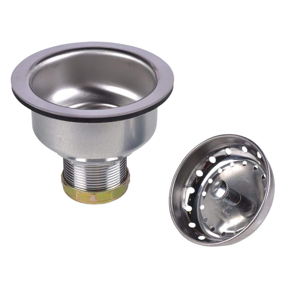 Dearborn Brass 4 in. Threaded Deep-Locking Cup Kitchen Sink Strainer Basket with Stainless Steel Body and Basket (2)