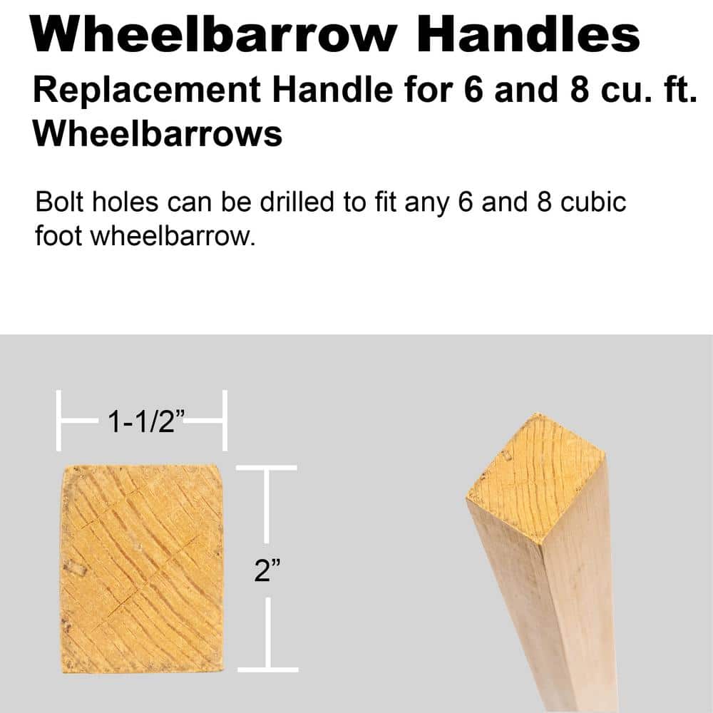 PRIVATE BRAND UNBRANDED 60 in. Wheelbarrow Wood Replacement Handle (4)