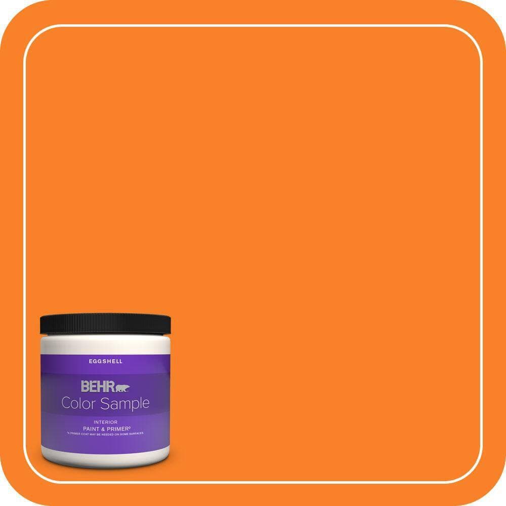 BEHR PREMIUM PLUS 8 oz. #S-G-270 Summer Citrus Eggshell Enamel Interior Paint & Primer Color Sample