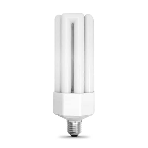 Feit Electric 65-Watt Equivalent Quad Tube PL E26 Base with Mogul Base Adapter Non-Di mmable LED Light Bulb, Daylight 6500K