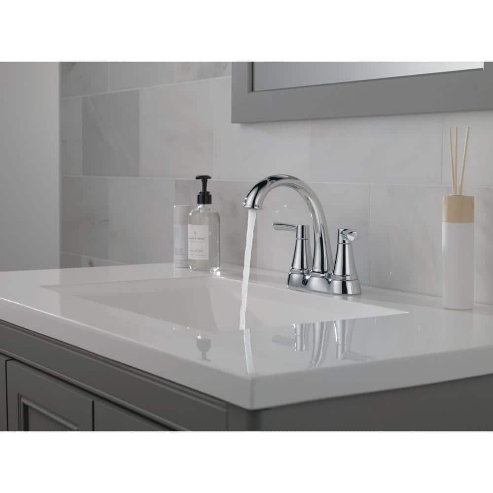 Delta Casara 4 in. Centerset Double Handle Bathroom Faucet in Polished Chrome (3)