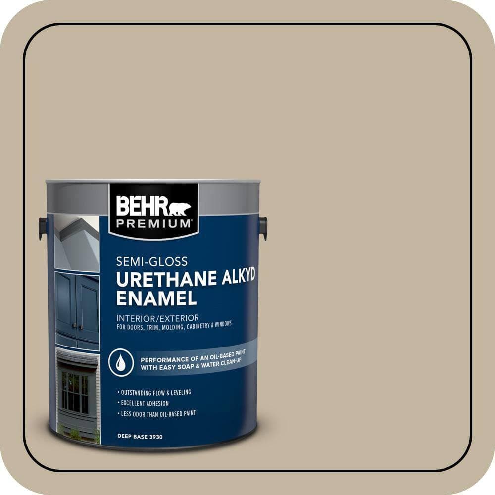BEHR PREMIUM 1 gal. Home Decorators Collection #HDC-NT-09 Basic Khaki Urethane Alkyd Semi-Gloss Enamel Interior/Exterior Paint