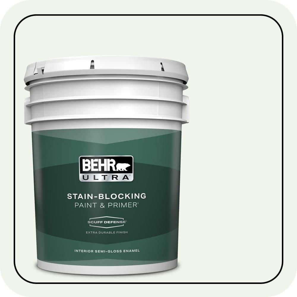 BEHR ULTRA 5 gal. #W-B-510 Frosted Juniper Extra Durable Semi-Gloss Enamel Interior Paint & Primer