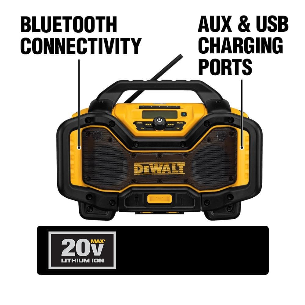 DEWALT 20V MAX Bluetooth Radio with built-in Charger (2)