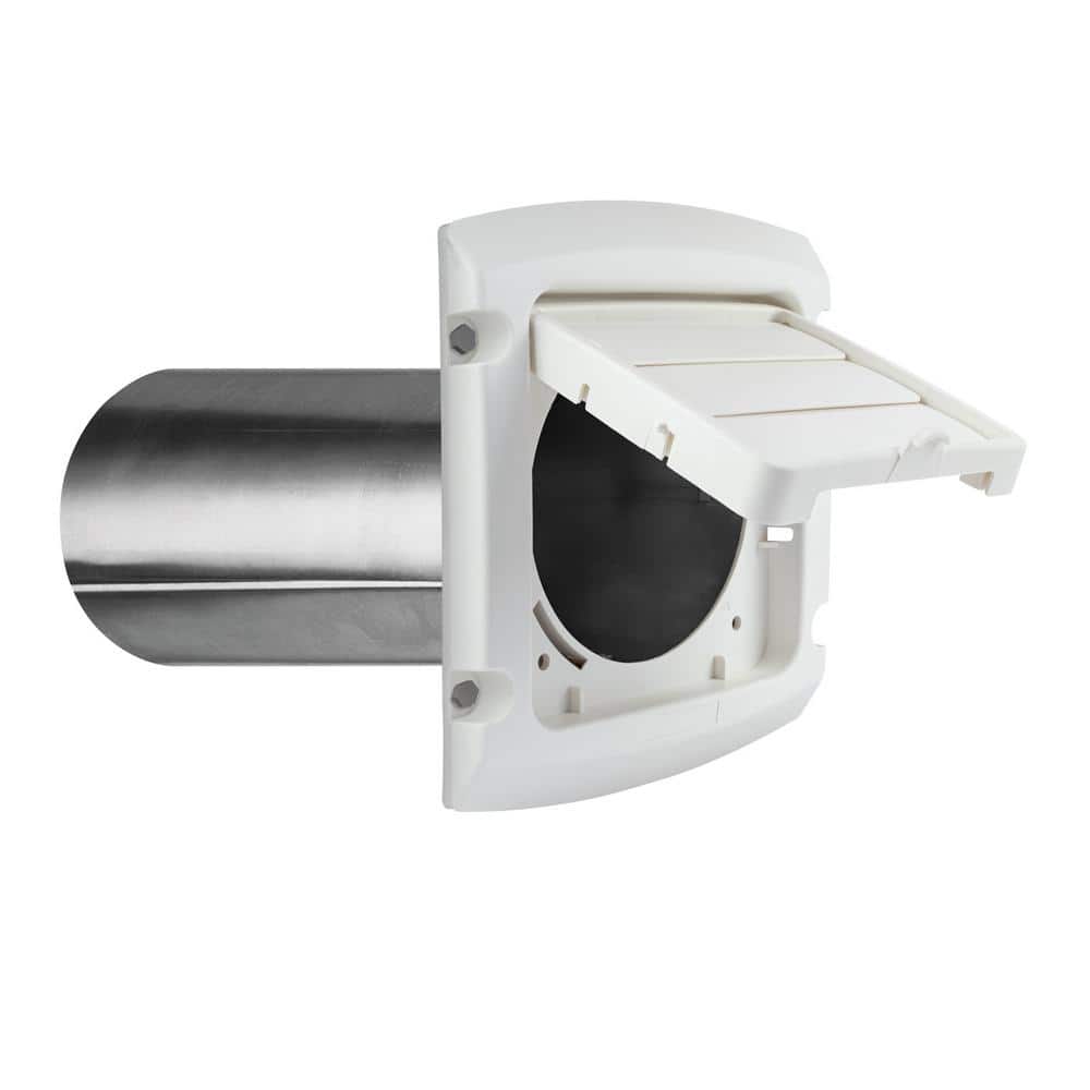 Everbilt 4 in. Hinged Louvered Vent Hood in White