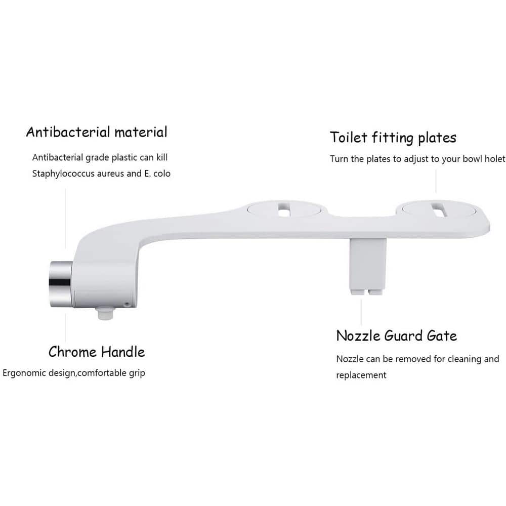 ELLO&ALLO Comfort Non-Electric Bidet Toilet Seat Attachment with Nozzle Adjuster in White (2)