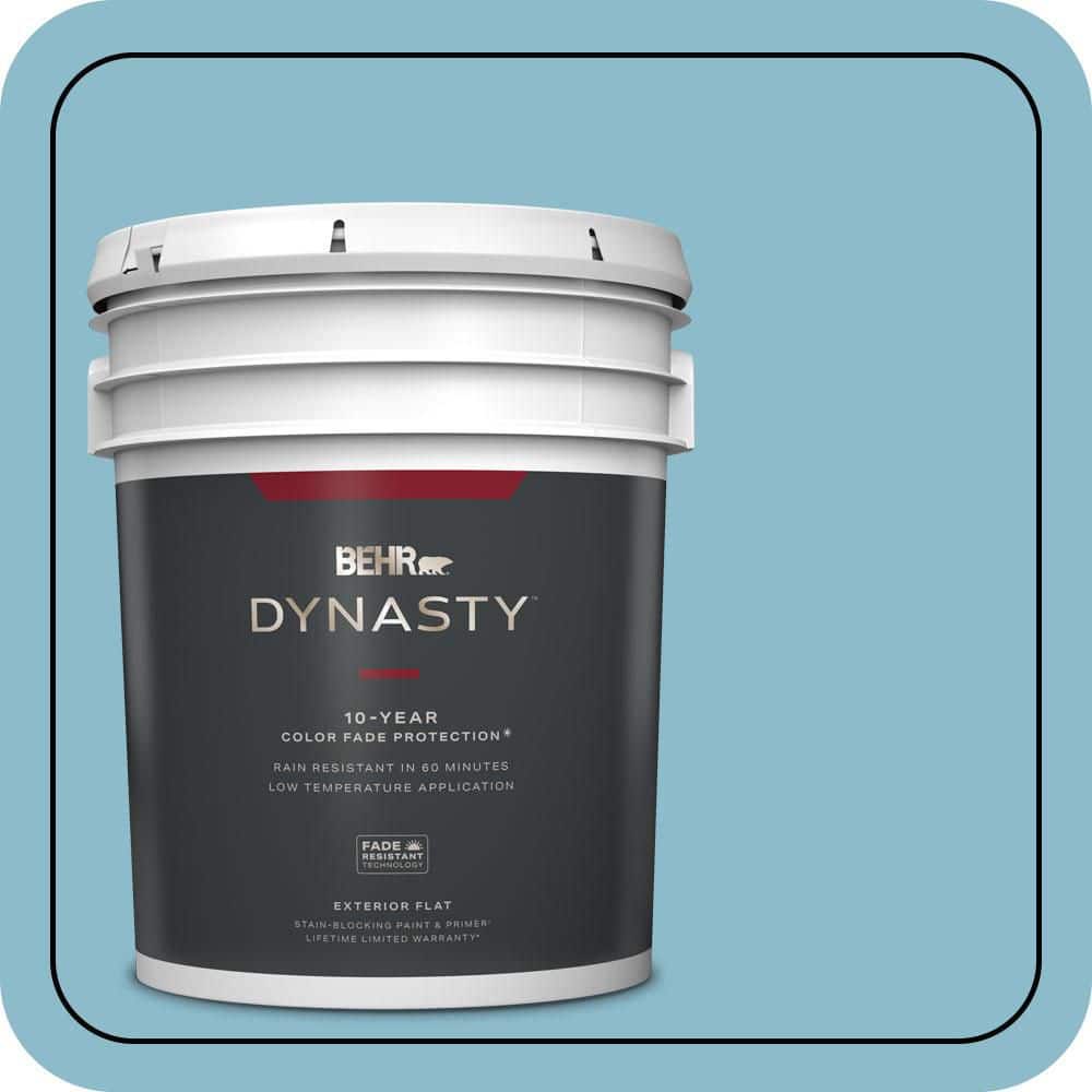 BEHR DYNASTY 5 gal. #S460-3 Blue Echo Flat Exterior Stain-Blocking Paint & Primer