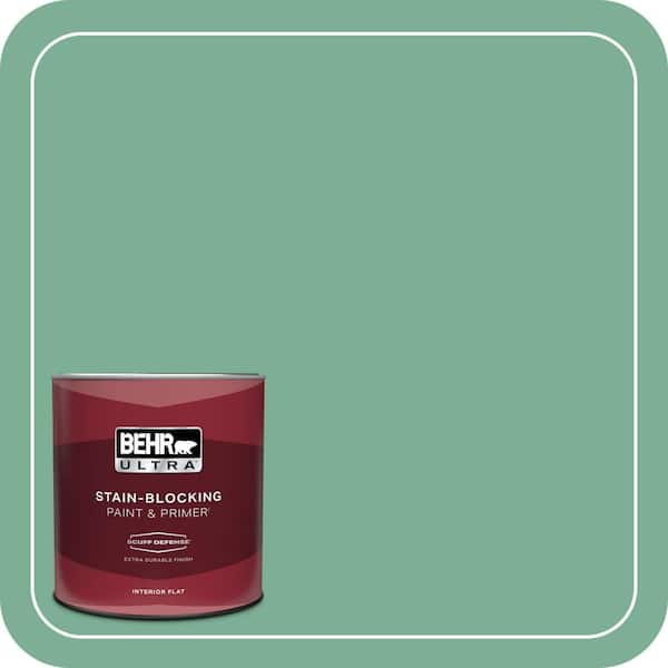 BEHR ULTRA 1 qt. #MQ6-12 Nature Green Extra Durable Flat Interior Paint & Primer (2)